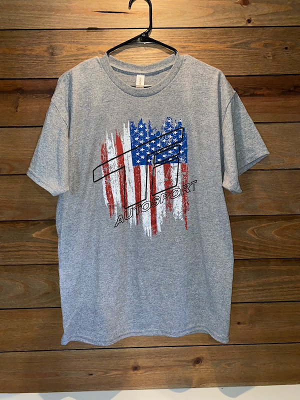 Gray T-Shirt w/ Red, Whit & Blue TI Logo